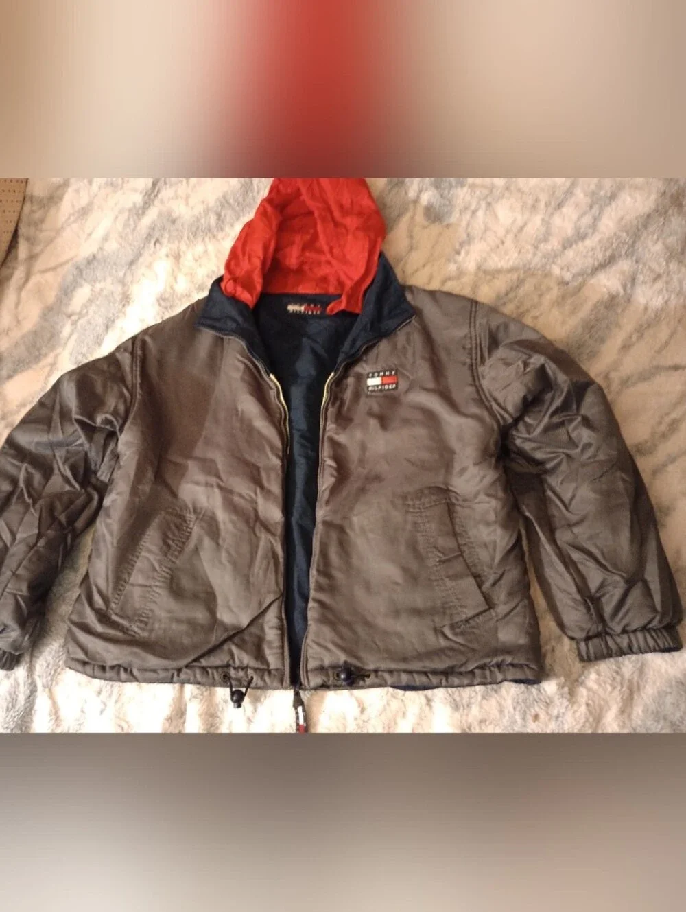 VTG Reversible Colorblock Windbreaker Puffer & Hidden Hood Jacket- Unisex Style